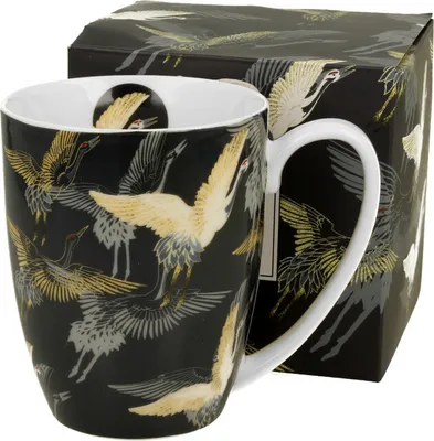 Produktbild von DUO ART GALLERY Klassischer Becher 350 ml CRANES AT NIGHT New Bone China Porzellan
