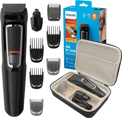 Produktbild von Philips Rasierer MG3730 Bart Haartrimmer Schwarz mit Etui 9 Aufsätze Akku