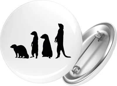 Produktbild von Huuraa Button Erdmännchen Silhouette 59mm rund mit Sicherheitsnadel Ansteckbutton Geschenkidee