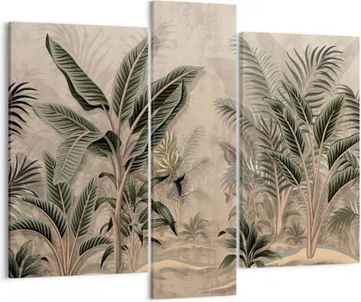 Produktbild von Bild auf Leinwand - Leinwandbild - 3 Teile - Wald Blatt Baum - 95x80cm - Wand Bild - Wanddeko - Wandbilder - Leinwanddruck - Bilder - Wanddekoration - Leinwand bilder - Wandbild - CB95x80-5101
