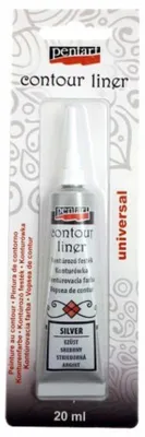 Produktbild von Pentart Konturenstift 20ml Silber für Decoupage