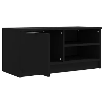 Zdjęcie produktu dla Szafka pod TV, czarna, 80x35x36,5 cm, materiał drewnopochodny