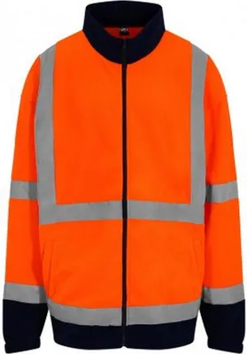 Image de PRO RTX - Veste polaire haute visibilité pour homme PC4138 (M) (Orange/bleu marine)