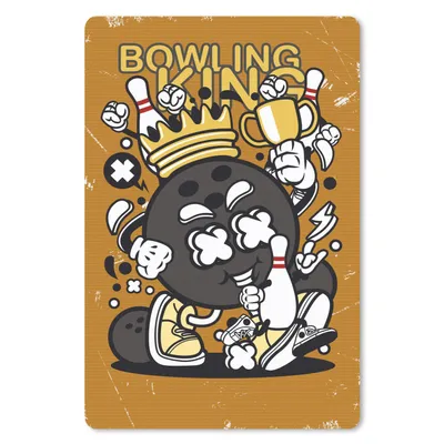 Produktbild von MuchoWow® Mauspad Mousepad Vintage - Bowling - König 18x27 cm - Mousepads - Maus Mat - Pad - Mausunterlage