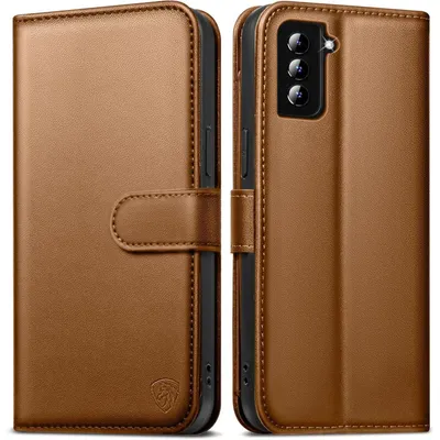 Produktbild von Handyhülle Wallet Leder Klappbar für Samsung Galaxy S21 5G Braun