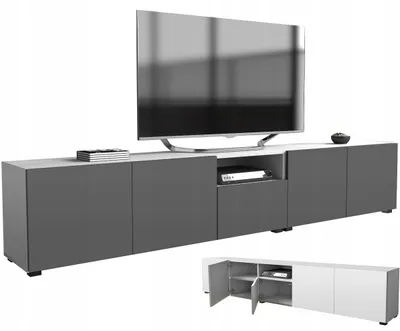 Zdjęcie produktu dla szafka rtv pod telewizor 250 250cm biały mat szary mat stojąca wisząca