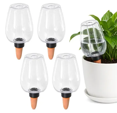 Bewässerungskugeln, 4er-Set, 350 ml, transparent, automatisch