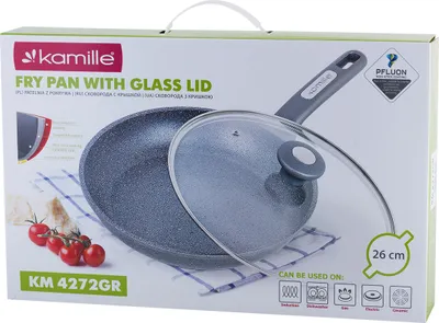 Immagine prodotto di KAMILLE IKER padella in granito 26 cm padella antiaderente a induzione con coperchio
