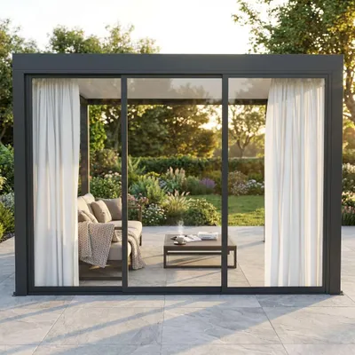 Immagine prodotto di Milani Home - tenda da interno per pergola bioclimatica, lato 3 m, 270 x 238 x 2 cm, antracite