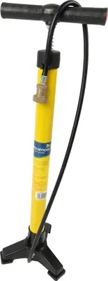 Produktbild von On Bike Pump Werkstatt Schlauchreifen Fahrrad aus gelbem Metall, Messingbeschlag, ergonomischer Griff T Schnellaufblasventile Italienisch Französisch drei Fuß