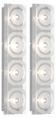Produktbild von 2er Set Wandleuchte, Chrom, Glas satiniert, 4 Flammig, L 40 cm