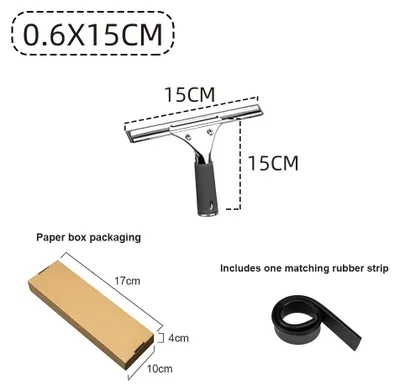 Image de Raclette, élimination rapide de l'eau, manche ergonomique, noire, 15 cm