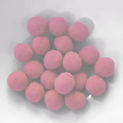 Image de PomPon / boules en coton - 20 mm / set de 25 - rose clair