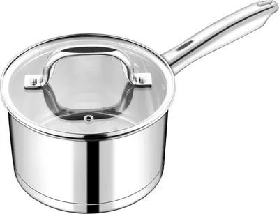 Image de TEAMFAR Casserole 16cm en acier inoxydable avec couvercle en verre pour tous les types de feux 1,9L