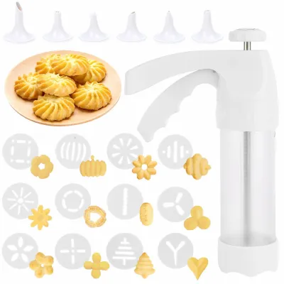 Kekspresse mit 12 Ausstechformen und 6 Spritztüllen, DIY