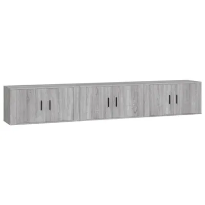 Produktbild von vidaXL TV-Wandschränke 3 Stk. Grau Sonoma 80x34,5x40 cm
