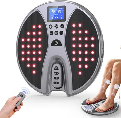 Produktbild von Fußmassagegerät Rotlicht für Durchblutung, plantarfasziitis. Elektrischer TENS Stimulator mit 4, mit Impulsmassage&TENS Technologie