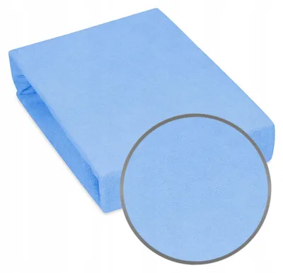 Image de Designpremium Drap housse éponge bleu 90x200 cm