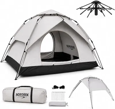 Imagen del producto de Tienda de campaña tipo cúpula para 2-3 personas, tienda de camping tipo "pop-up" para todas las estaciones