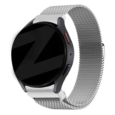 Produktbild von Bandz Milanaise-Laufband Galaxy Watch 7 (40 & 44 mm) / Galaxy Watch 6 (Classic) / Watch 5 (Pro) / Watch 4 (Classic) / Watch FE – Milanese-Armband mit Magnetverschluss – Silber