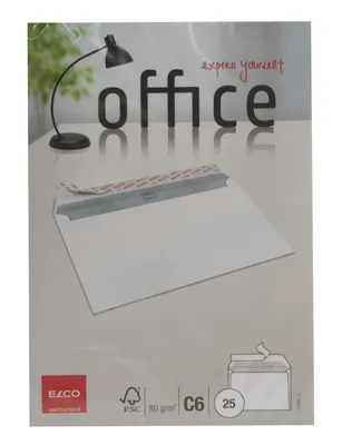 Produktbild von Elco 74459.12, C6 (114 x 162 mm), Weiß, Papier, 80 g/m², 162 mm, 114 mm