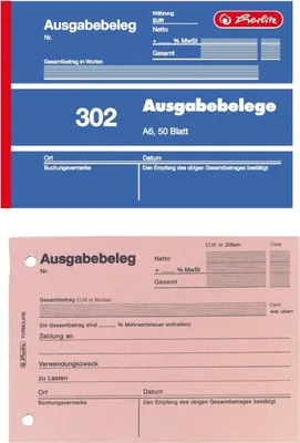 Produktbild von Formularbuch Ausgabebeleg A6 302 50 Blatt Packung mit 5 Stück