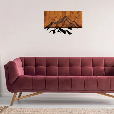 Produktbild von Wallity, Dag- SKL1283, Nussbaumfarbe,Schwarz, Sonstige Wohndekorationen, 58 x 36 cm, 50% Holz (Dicke: 3 cm) / 50% Metall