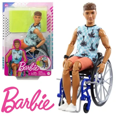 Produktbild von Barbie Fashionistas Ken Puppe auf Rollstuhl, integrativ, modisch