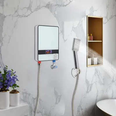 Obrázok produktu pre Elektrický ohrievač vody – 6500 W – nerezová oceľ – určený do kúpeľne a sprchy – okamžité ohrievanie vody