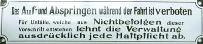 Produktbild von Emailleschild Auf- und Abspringen