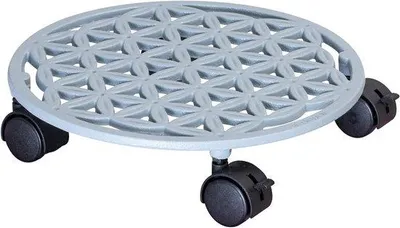 Image de Chariot de jardin en fonte avec 2 freins, blanc, pour l'intérieur et l'extérieur