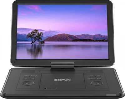 Produktbild von Tragbarer 17,5'' DVD-Player mit drehbarem 15,6-Zoll-HD-CD-Player, wiederaufladbarer 6-Stunden-Batterie, synchronisiertem TV, Multi-Disc-Format, Schwar