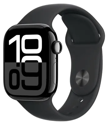 Produktbild von Watch Apple Watch Series 10 GPS 46mm Jet Black Aluminium Case with Sport Band S/M - Black