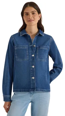 Zdjęcie produktu dla Koszulka typu denim Cecil, krótka, w odcieniu jasnoniebieskim, rozmiar XS