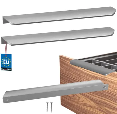 Produktbild von KOTARBAU® 2er Set Möbelgriff Schrankgriffe 276 mm Silber Matt ZnAl Hinterschraubgriffe Kantengriff Schubladengriffe Küche Modern