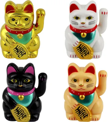 Produktbild von Glückskatze Mini Maneki-neko klassisch Set Solar 5cm Winkekatze Lucky cat