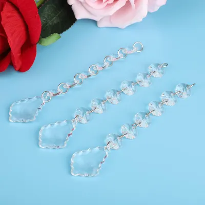 Image de 10Pcs lot 6+1 Acrylic Diamonds Wedding Decoration Crystal Gems Hangings Decor(E)