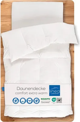 Produktbild von LINEA böhmerwald - comfort- 4-Kammer-Kassettenbett superwarm, 135x200, 90% neue flauschige Daunen / 10% Federn Klasse 1, Allergiker geeignet,