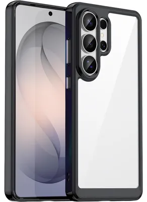 Image de Coque pour Samsung Galaxy S26 Ultra, dos transparent Coque de protection en silicone TPU résistante aux chocs, noire