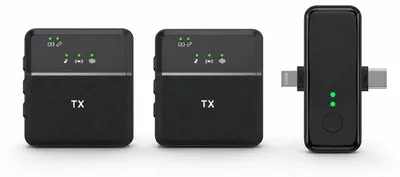 Produktbild von Kabelloses Lavalier Mikrofon Set für iPhone, iPad, Android und Kamera, Plug & Play, 2 Stück