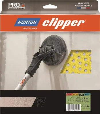 Produktbild von Norton Clipper Giraffenschleifscheiben 225mm G131 Multi-Air Lochung 5er VE G150