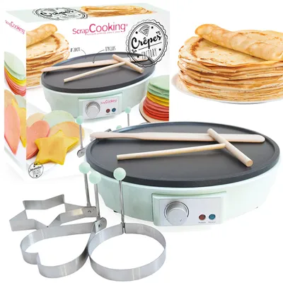 Crêpemaker 1000 W, Antihaft, Ø 28 cm, inkl. 3 Formen