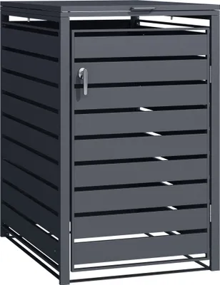 Immagine prodotto di Cassonetto Wiltec per un cassonetto in antracite, copertura per cassonetto con chiusura a chiave e coperchio a cerniera, recinzione per cassonetto, recinzione per la privacy