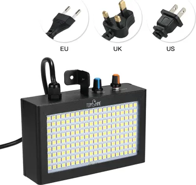 Obrázek produktu pro Tomshine 180 LED diod Strobe Flash Light Lamp Portable Auto Running Sound Control Activated Speed Adjustable for Stage Disco DJ Show Home Party Ktv Wedding Functions