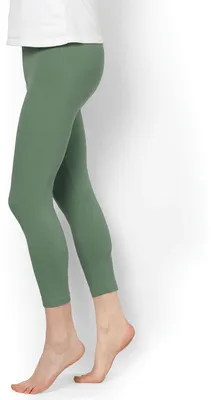 Immagine prodotto di Leggings a vita alta, modello 7/8, colore verde oliva, taglia M.