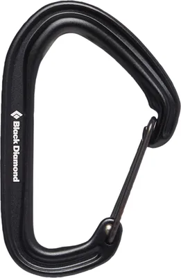 Schwarzer Hotwire Karabiner von Black Diamond; geeignet für Klettern.