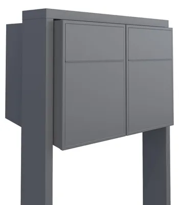 Produktbild von Briefkastenanlage Big Flag for Two in Grau Metallic
