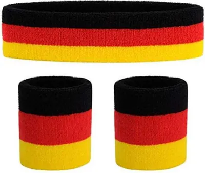 Produktbild von Kinder Schweißbänder Stirnband Armband Set - Athletisches Baumwollschweißband für Sport (1 Stirnband + 2 Armbänder)