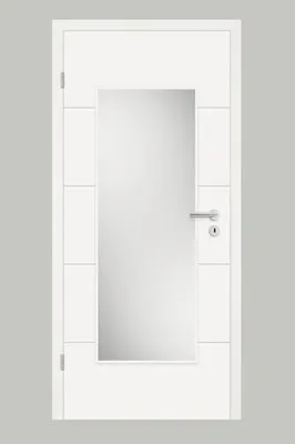 Produktbild von Pertura Zimmertür Perla 05 weiß lackiert (ähnlich RAL 9010) 73,5x198,5 cm Links mit Lichtausschnitt HD (ohne Glas)