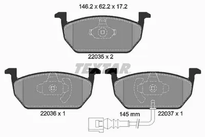Produktbild von Textar Bremsbeläge vorne für Audi A3 Seat Leon Skoda Octavia VW Golf 6 7